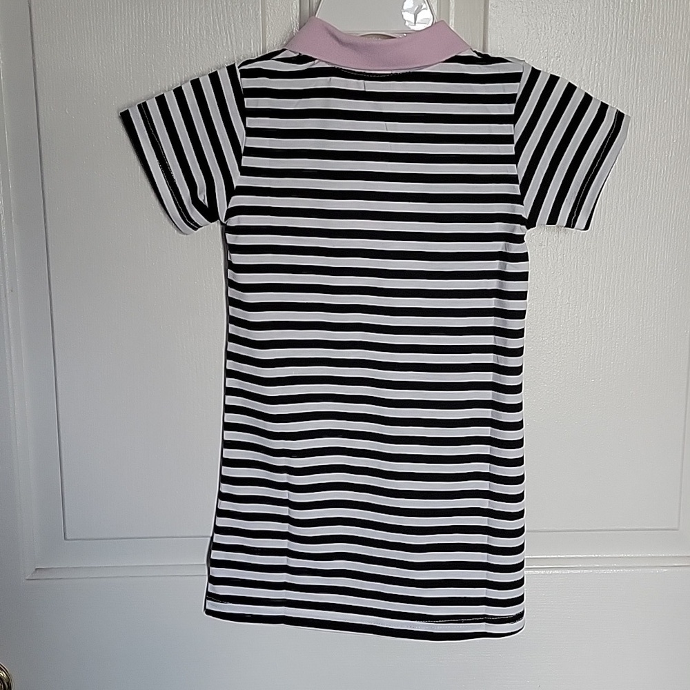 NWOT, Girls 4-5T short sleeved striped dress. - Picture 2 of 4